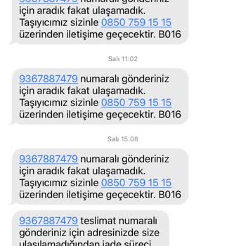 Kargo Teslimatı İçin Aranmadan Kargom İade Edildi