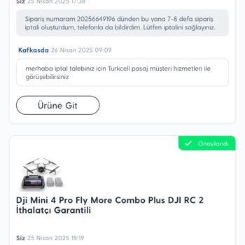 Turkcell Pasaj'da İptal Edilmeyen Sipariş Ve Para İadesi Sorunu