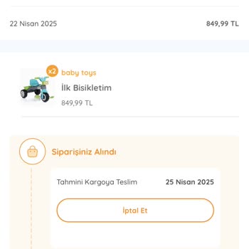 Bisiklet Siparişim Gönderilmedi İptal De Edilmiyor Param İçeride Kaldı