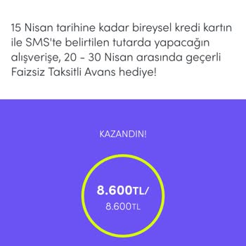 Kazanılan Nakit Avans Hakkı Hâlâ Tanımlanmadı