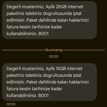 Ek İnternet Paketi İptal Edilmiyor Müşteri Hizmetlerine Ulaşılamıyor