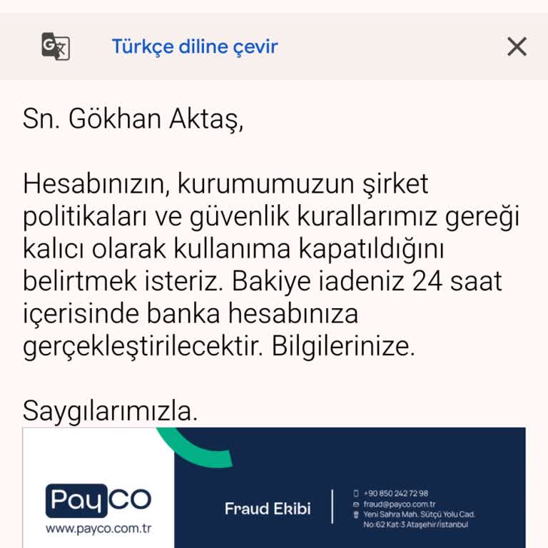 Kapanan Hesap Sonrası Param İade Edilmiyor