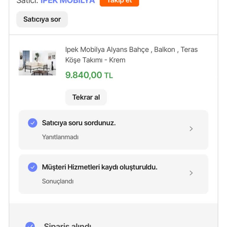 Köşe Takımı Siparişim Bir Ayı Geçti Hala Teslim Edilmedi