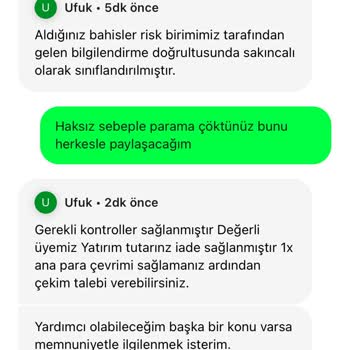Kazanç Çekim Talebimin Reddedilmesi Ve Hesabımdaki Paranın Silinmesi