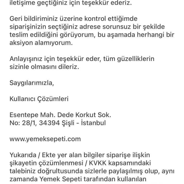 Teslim Edilmeyen Siparişe Çözüm Sunulmuyor