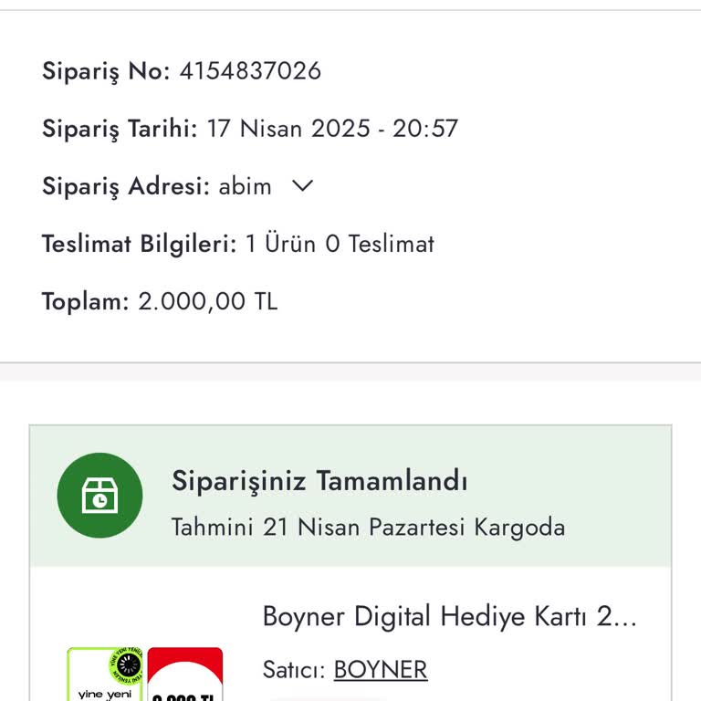 Boyner Gift Card Mağazada Kullanılamadı, Destek Yetersiz Kaldı