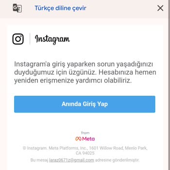 Instagram Hesabına Girişte Kod Ve Şifre Sorunu
