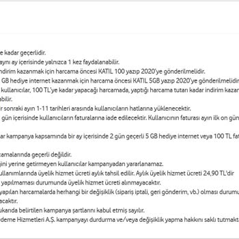 Vodafone Pay Kitapyurdu İndirim Kampanyasından Faydalanamama Ve Yetersiz Müşteri Hizmeti