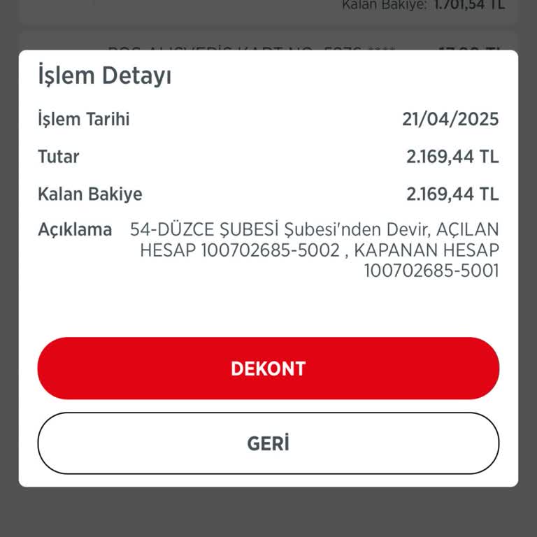 Hesabım Bilgim Dışında Başka Şubeye Taşındı