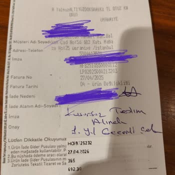 Linens İade Yerine Çek Uygulamasıyla Mağduriyet Yaşadım