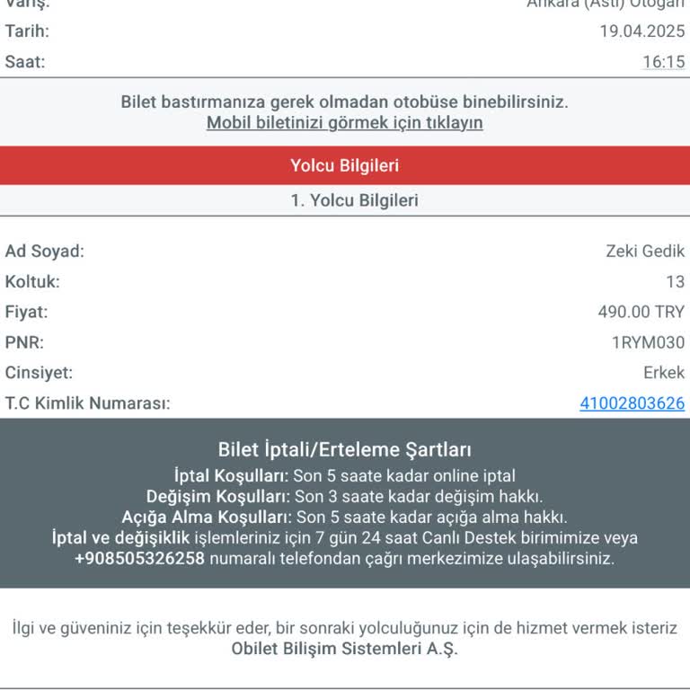 Bilet İptalinde Esneklik Sağlanmıyor