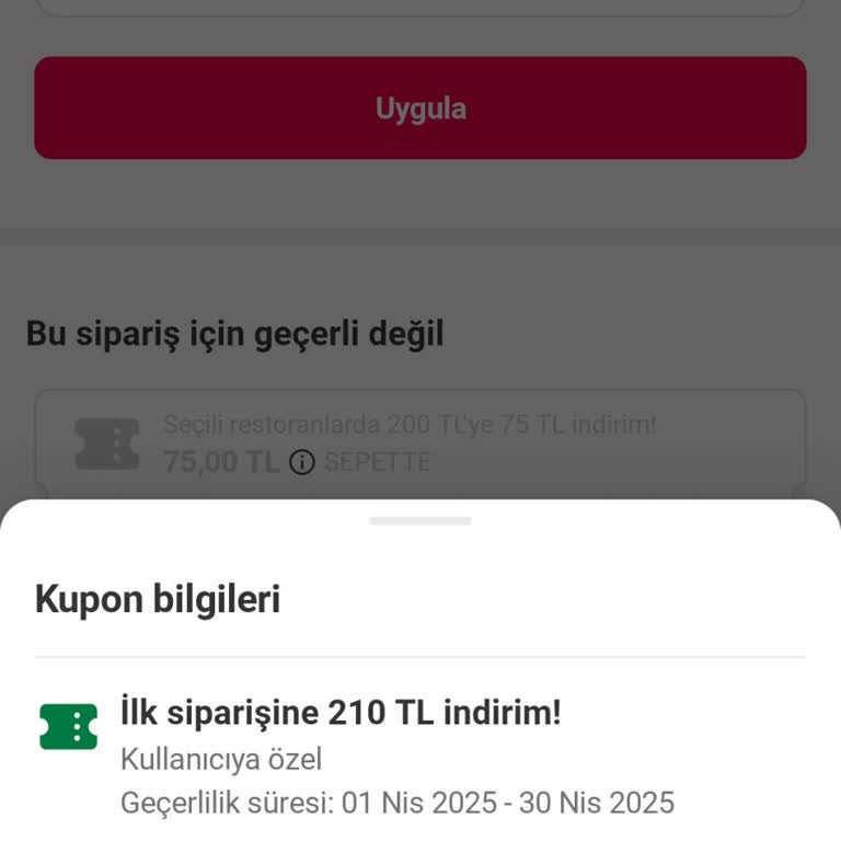 Yemek Sepeti Kuponum Geçersiz Uyarısı Alıyorum, Mağdur Oldum