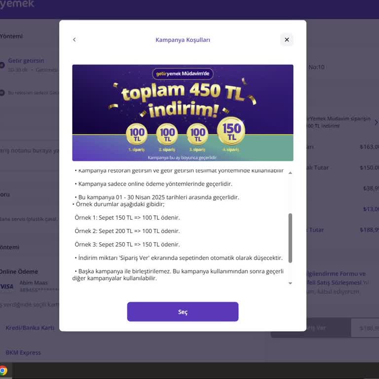 Getir Yemek Kampanya İndirimi Beklendiği Gibi Uygulanmadı