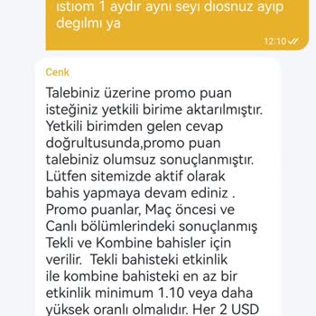Promosyon Puanları Verilmedi Müşteri Desteği Yetersiz