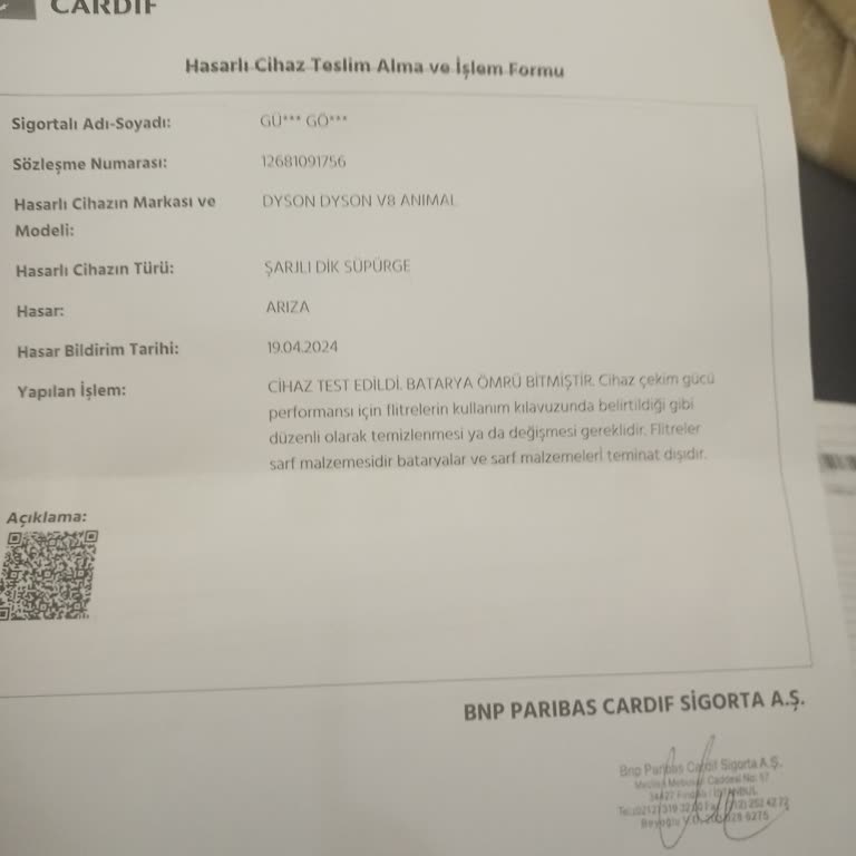 Uzatılmış Garanti Kapsamında Batarya Değişimi Yapılmadı