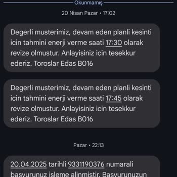 Tekrarlayan Elektrik Kesintileri Ve Haksız Fatura Artışı Nedeniyle Mağduriyet