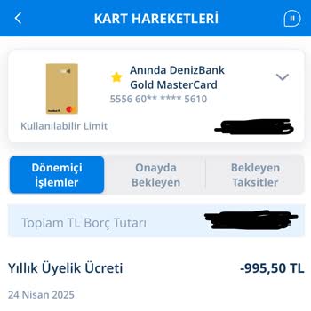Bilgim Dışında Alınan Kart Aidatının İadesini Talep Ediyorum