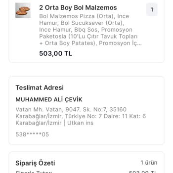 Migros Yemek Domino's Siparişim Geç Ve Soğuk Geldi İade Edemedim