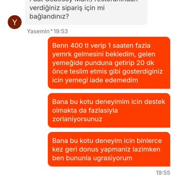 Migros Yemek Domino's Siparişim Geç Ve Soğuk Geldi İade Edemedim