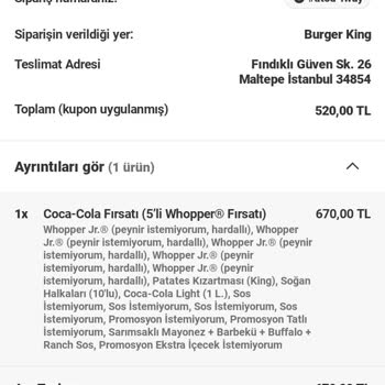 Soğuk Ve Eksik Gelen Sipariş, İlgisiz Hizmet