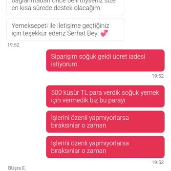 Soğuk Ve Eksik Gelen Sipariş, İlgisiz Hizmet