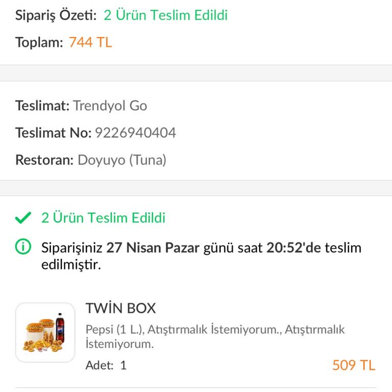 Doyuyo'dan Aldığım Menünün Patatesleri Filizlenmiş Ve Uygunsuz Şekilde Sunuldu