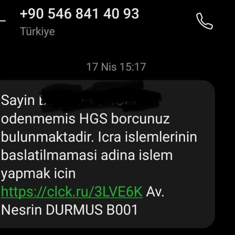 HGS Borcu Adıyla Gelen Sahte İcra Mesajı Ve Kişisel Veri Güvenliği Endişesi
