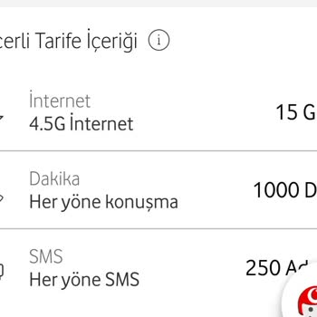 Vodafone Tarife Ve Fatura Bilgilerinde Tutarsızlık, İnternet Paketi Eksikliği