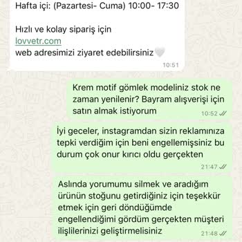 Lovvetr.com'dan Aldığım Ürünün Kalitesizliği Ve Müşteri Hizmetlerinin İlgisizliği