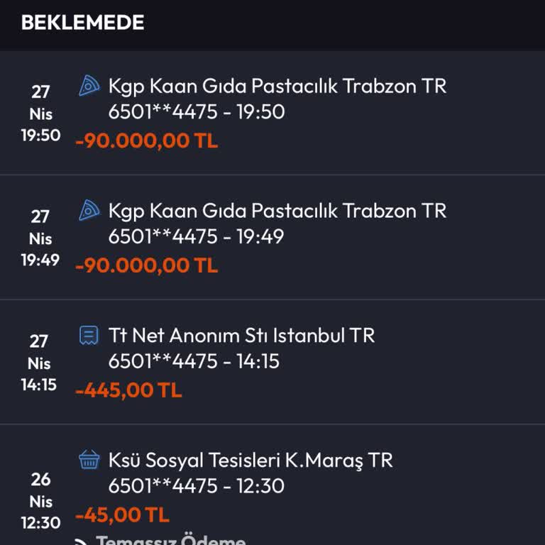 Bilgim Dışında Yapılan Yüksek Tutarli Kredi Kartı İşlemleri