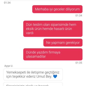Yemek Sepeti Market'ten Eksik Ve Hasarlı Ürün Teslimatı, İade Sorunu