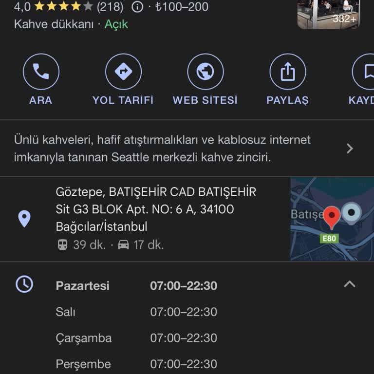 Starbucks Batışehir'de Açılış Saatine Uymama Sorunu