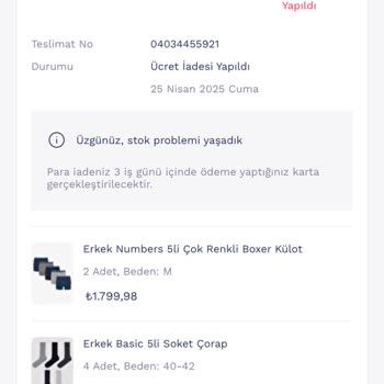 Kampanyadan Alınan Ürünün Stokta Olmasına Rağmen Siparişimin İptal Edilmesi
