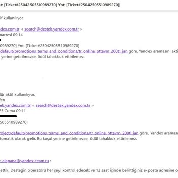 Yandex TOD Kampanyasında Bedava Üyelik SMS'i Gelmedi, Müşteri Hizmetleri İlgisiz
