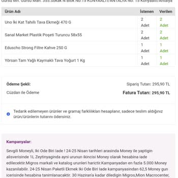Migros Sanal Market'te Eksik Ürün Ve Geciken Para İadesi Sorunu