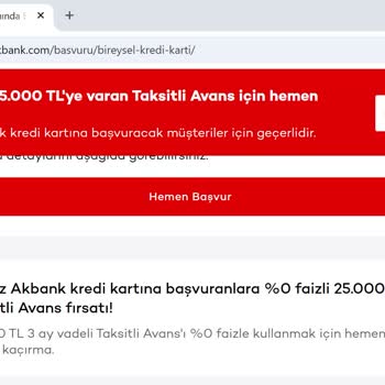 Akbank'ın Taksitli Avans Kampanyasından Faydalanamıyorum
