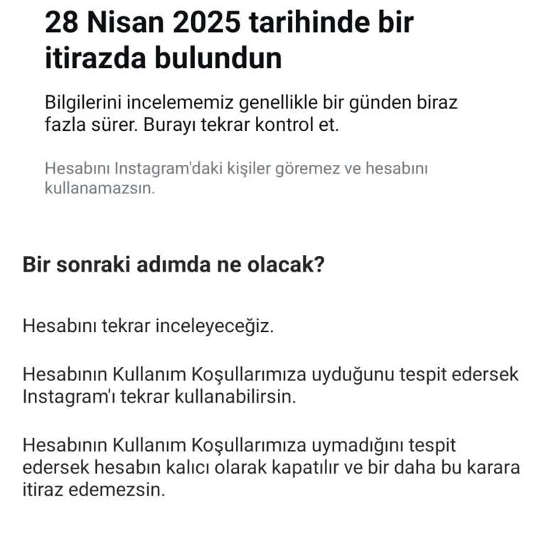 Instagram Haksız Yere Askıya Alınan Hesabımın Yeniden Aktif Edilmesini Talep Ediyorum