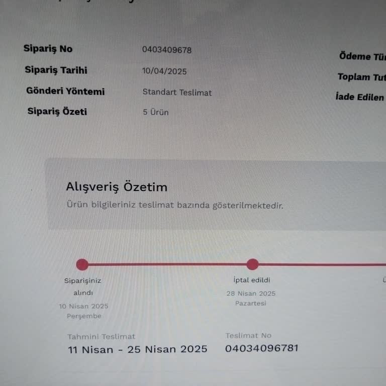 Siparişim 18 Gün Bekletilip Teknik Sebeple İptal Edildi
