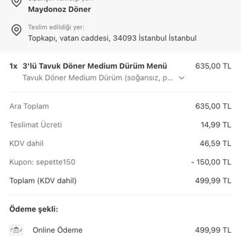 Sipariş Teslim Edilmedi 500 TL Çekildi Müşteri Hizmetleri Yok
