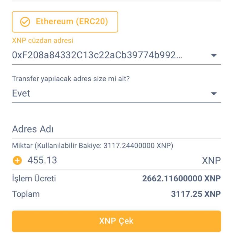 Bitexen XNP Transferinde Yüksek İşlem Ücreti Ve İç Transfer Sorunları