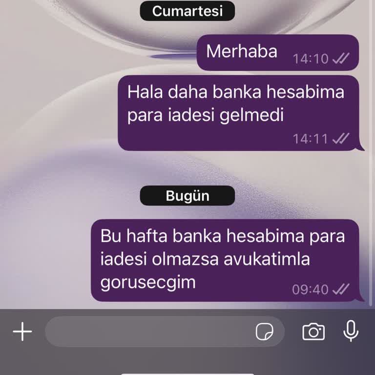 İptal Edilen Siparişin Ücreti Ve Bilgilendirmesi Yapılmıyor