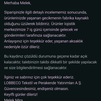 Lobbeco Siparişim Bir Aydır Teslim Edilmedi, Müşteri Hizmetleri Yetersiz