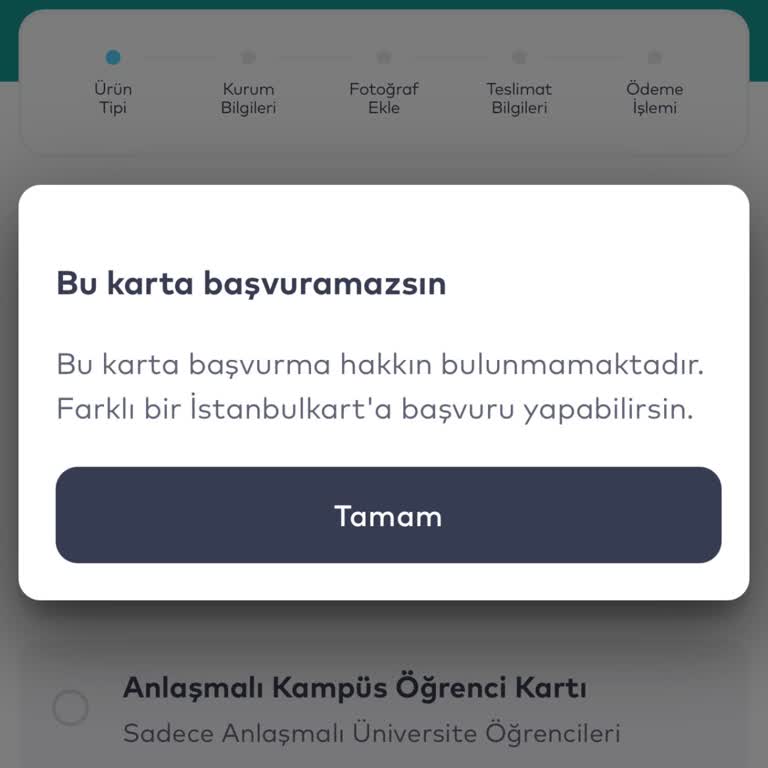 Öğrenci Kartı Başvurusunda Sürekli Hata Alıyor Ve Çözüm Bulamıyorum