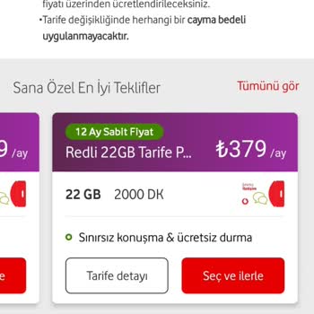 Vodafone Tarife Bitişi Sonrası Fahiş Fatura Ve İnternet Düşürülmesi
