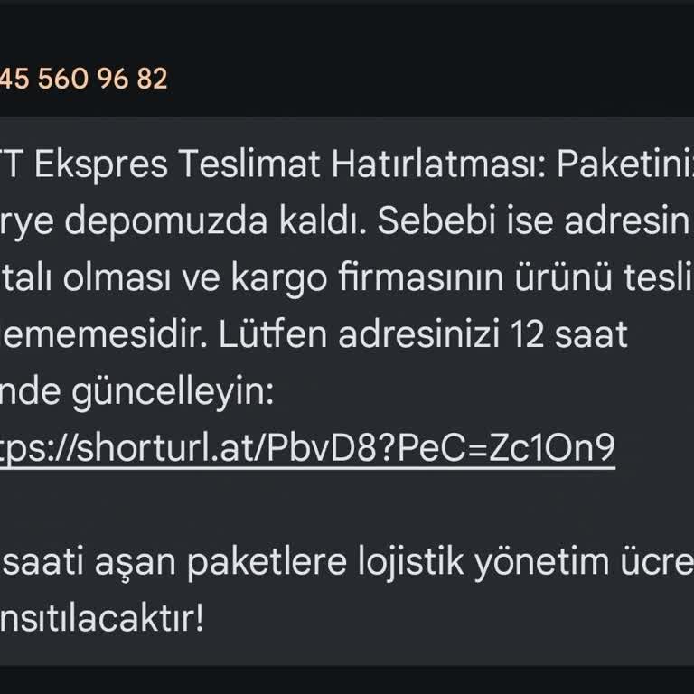 PTT Kargo Adına Gönderilen Sahte Mesajla Kişisel Bilgilerimin Tehlikeye Atılması