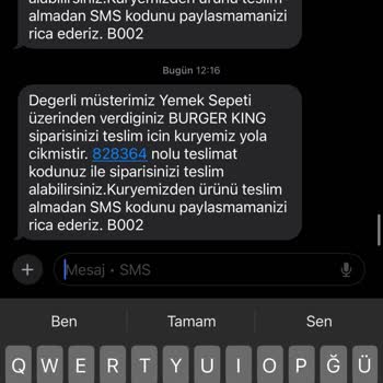 Yemek Sepeti Siparişim Eksik Ve İletişim Sağlanamıyor