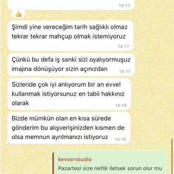 İki Aydır Çözülemeyen Ürün Değişimi Ve Sürekli Oyalama