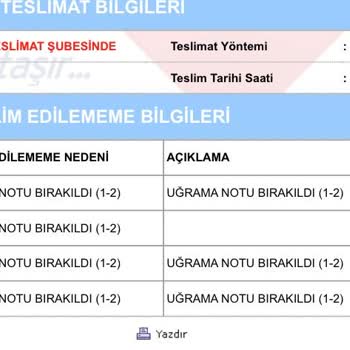 Teslim Almadığım Ürün Uygulamada Teslim Edildi Olarak Görünüyor