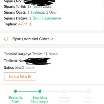 Siparişim Hazırlanmıyor, Satıcı Ve Trendyol'dan Yanıt Yok