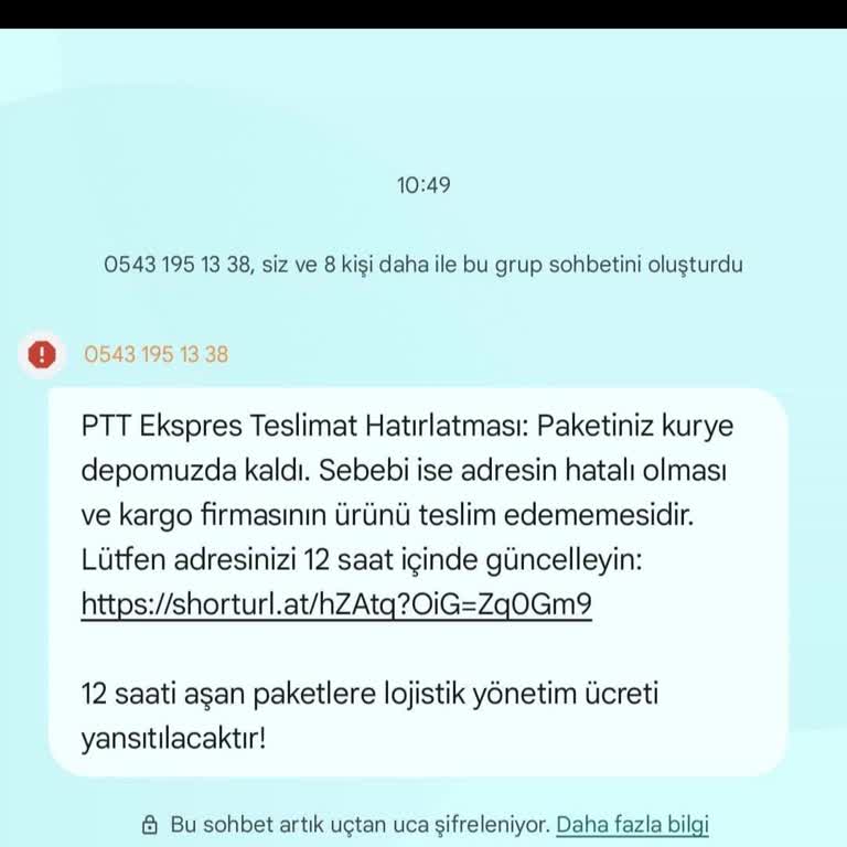 Sahte Kargo Mesajıyla Mağduriyet Yaşamak İstemiyorum